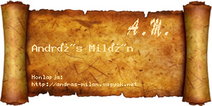András Milán névjegykártya