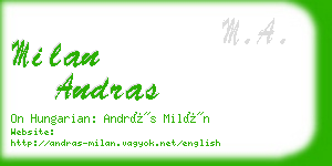 milan andras business card